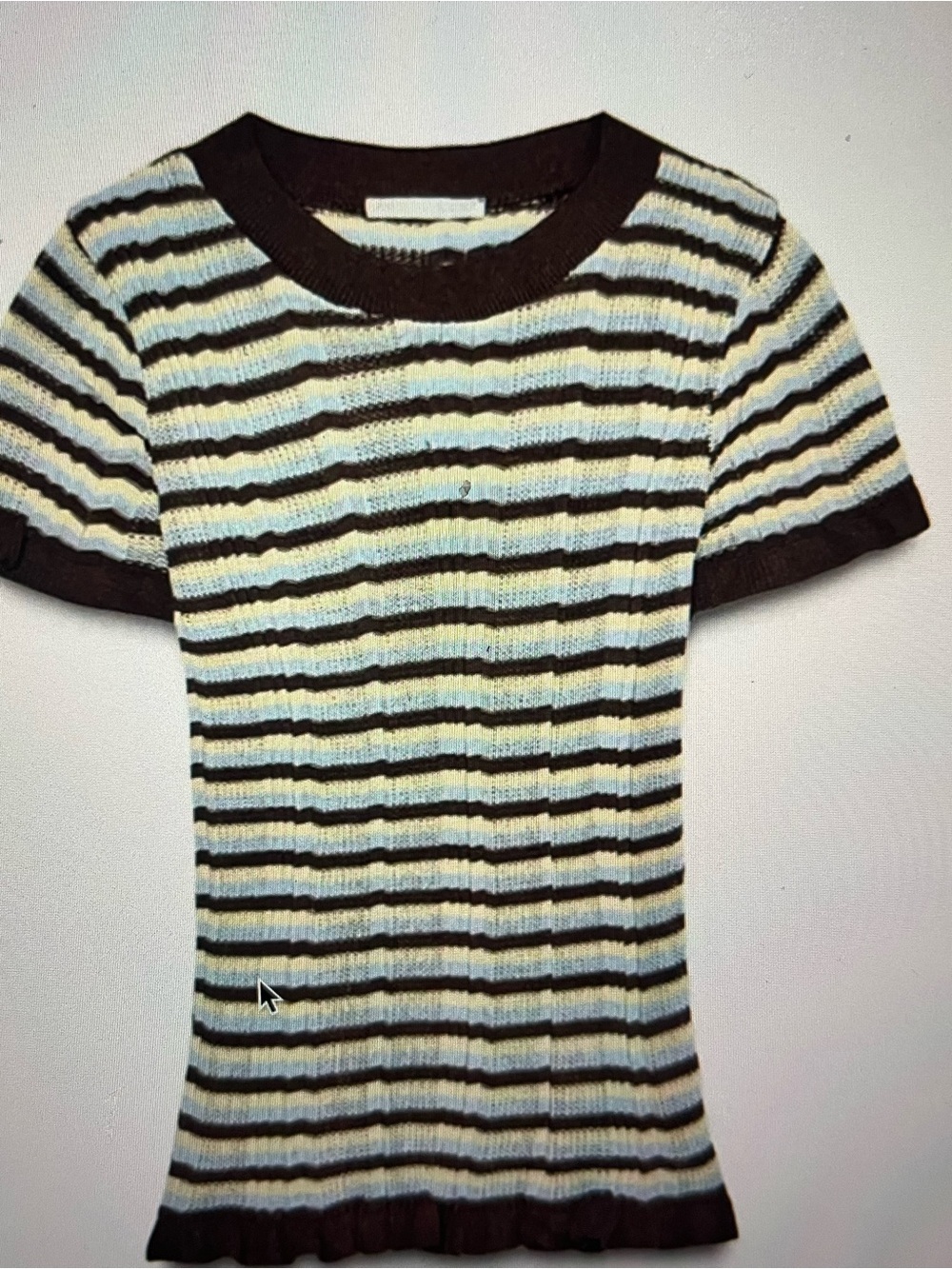 Zara Crochet Short Sleeve Knit Top Size M - Picture 3 of 5